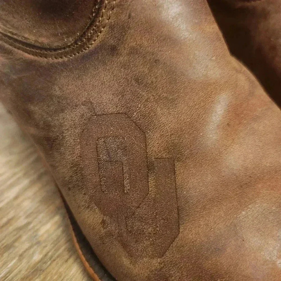 Nocona OU Oklahoma University Leather Cowboy Boots Womens 7 - Picture 3 of 8